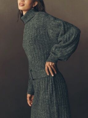 Anthropologie belted sweater dress